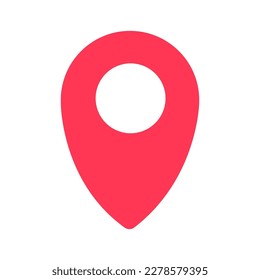 Red pin point icon silhouette on white background Vector illustration set. Locate pin gps map. Vector template. Business, icon set.