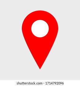 red pin point isolated on grey background. vector illustration