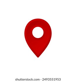 Icono de ubicación de pin rojo Ilustración vectorial