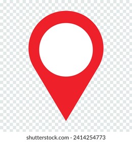 red pin point. map address location pointer symbol.location pin icon symbol sign isolated on transparent background