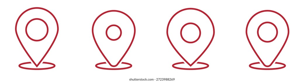 Punto rojo. símbolo de puntero de ubicación de Dirección de mapa