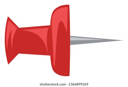 Red pin to putting the paper vector or color illustration