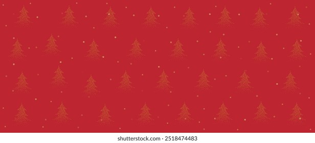 Red pine tree Christmas background vector. 