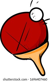 Correa roja de ping pong, ilustración, vector sobre fondo blanco