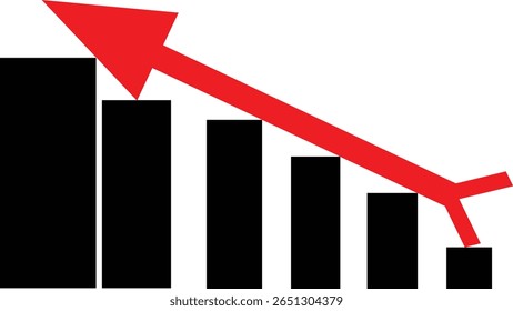 Red and ping Rising red arrow render icon isolated on transparent background.black wh	
