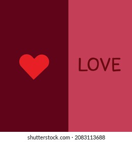 Red and pink background with hearts for making cards.