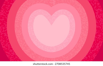 Red and pink background in the shape of a radial heart. Abstract romantic backdrop for Valentine's Day, Mother's Day, weddings, and love and romance concepts. Vector.