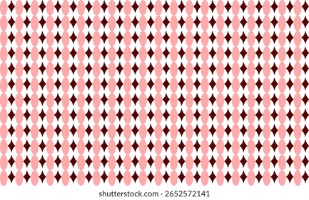 fundo vermelho e rosa, dois tons vermelho rosa no fundo com ponto oval e padrão de diamante, repita a faixa vertical, padrão repleto, design de padrão infinito para impressão de tecido, cortina frisada