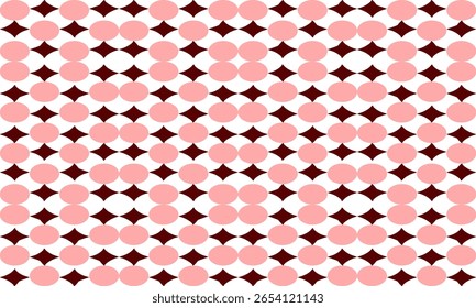 fundo vermelho e rosa, dois tons vermelho rosa no plano de fundo com ponto oval e padrão de diamante, xadrez repetido, padrão repleto, design de padrão infinito para impressão de tecido, cortina com contas