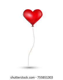 Red pink balloons isolated on white. Vector illustration