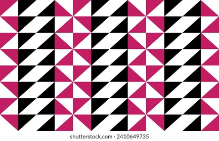 Red pink black gray and white turbine triangle patchwork pattern repeat seamless design for fabric printing design
