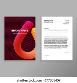 Red and pink blended 3d tube Elegant letterhead design template