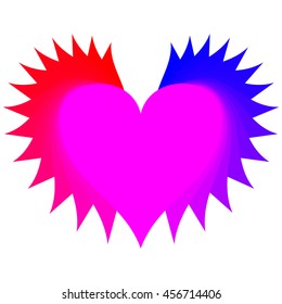red pink and blue devilish heart number 1