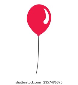 Red or pink bunches and groups helium balloons. Birthday party design cartoon flat collection. Holiday surprise gift round balloon.  Isolated flat icon vector illustration