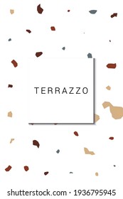 Red and Pink Ceramic Tile Vector White Background. Abstract Terrazzo Tile Poster. Variegated Concrete Template.