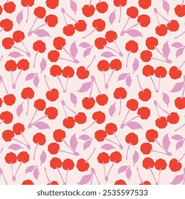 Red pink cherry coquette core seamless pattern. Background design. 