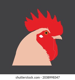 red and pink chicken vector use for firm logo or anything else related to chicken