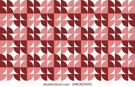 red and pink circle quarter group checker board repeat seamless pattern design for endless fabric print patter or background