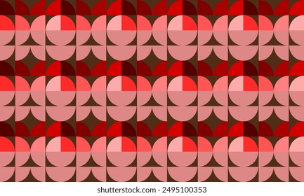 red and pink circle quarter group checker board repeat seamless pattern design for endless fabric print patter or background