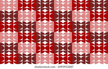 red and pink circle quarter group checker board repeat seamless pattern design for endless fabric print patter or background
