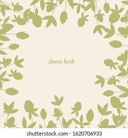 Red or pink clover or Trifolium repens, wild flowers and medicinal herbs. Design for herbal tea, natural cosmetics, perfume, health care products, homeopathy, aromatherapy.