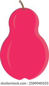 Red Pink Color Pear Vector