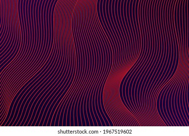 Red, pink color wavy lines texture on dark background. Modern curve pattern layer design. Abstract background design. EPS10 vector