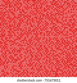 Red and pink colors pixel background. Seamless vector pattern. Pixel monochromatic wallpaper