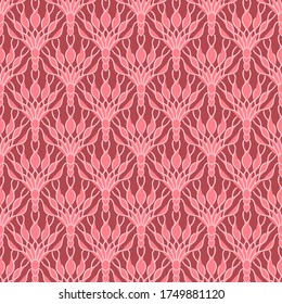 Red and pink creative art deco seamless pattern. Ideas for fashion clothes, packaging, red prints
