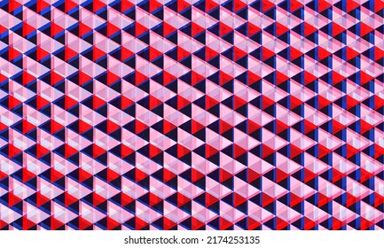 Fondo abstracto rojo, rosa y azul oscuro con elementos triangulares de textura geométrica 3d. Ilustración del vector