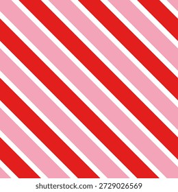 Red and Pink Diagonal Stripe Seamless Pattern