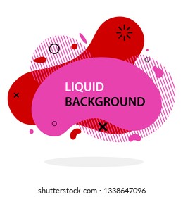 Red and pink flat style abstract vector banner isolated on white background. Modern geometric liquid form. Modern template. Template for the design for logo, flyer, presentation etc. Vector