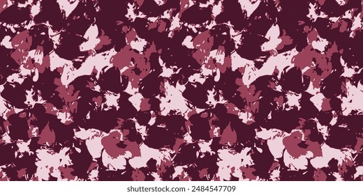 Red pink flower bush paint grunge , Ethnicity botanical fashion colorful drawing beautiful textile ornamental ogee endless ornament seamless trendy endless pattern illustration stripe vector print
