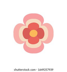 Red and pink flower flat style icon design, floral nature plant ornament garden decoration and botany theme Vector illustration