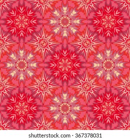 Red pink geometric abstract seamless pattern. Graphical colorful background vector