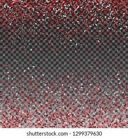 Red and pink glitter splatter background. Template for holiday designs, invitation, party, birthday, wedding, Valentines Day. Vector illustration.