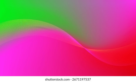 Fondo abstracto de malla degradada rosa y verde con líneas mezcladas onduladas agradable para el Fondo de pantalla o el Anuncio