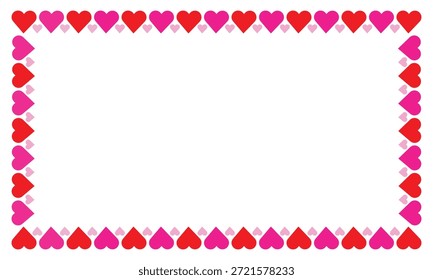 Marco rojo y rosado del borde del corazón - diseño romántico del Clipart del fondo del día de San Valentín