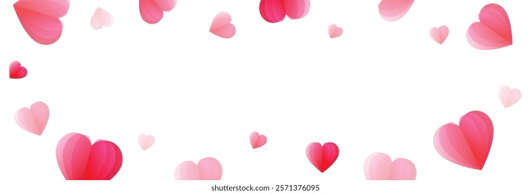 Red and pink heart elements on white background. Template design for valentine's day, mother's day, wedding. Vector illustration