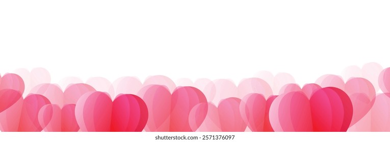 Red and pink heart elements on white background. Template design for valentine's day, mother's day, wedding. Vector illustration