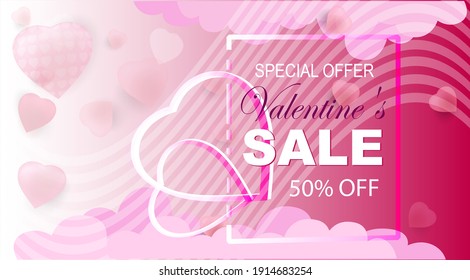 Red and pink Heart with Happy Valentines Day Typography in Pink Background Vector ilustration. This Valentine's design is rich in details with fresh colors well suited for your vector promotions and a