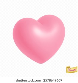 Red pink heart isolated on transparent background. Love symbol. Hig quality 3D vector holiday elementsRed pink heart isolated on transparent background. Love symbol. Hig quality 3D vector holiday elem