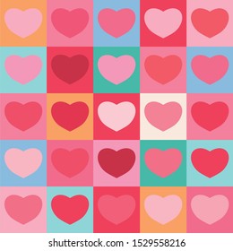 Red and pink heart on background colorful.