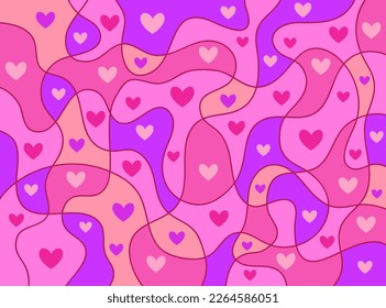 Red pink heart pattern modern design abstract background