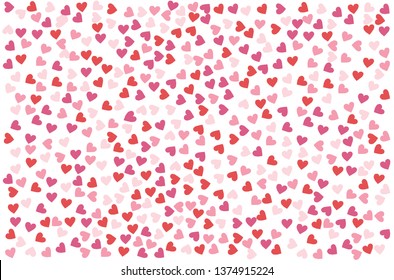 red and pink heart pattern on white background