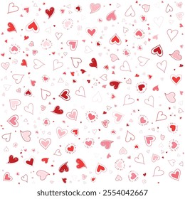 Red and Pink Heart Pattern, Valentine's Day, Love Hearts