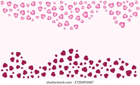 Red and Pink Heart wave Background