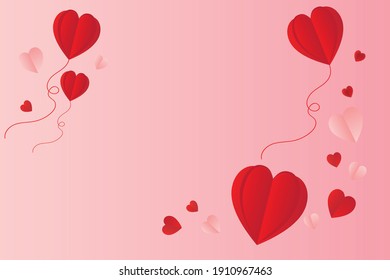 Red and pink hearts are beautifully decorated on a pastel pink background. Greeting Cards On the day of love