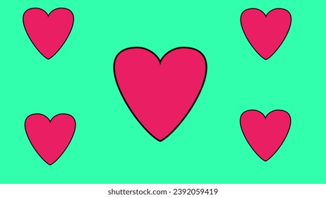 red pink hearts on multicolor background love heart abstract design 