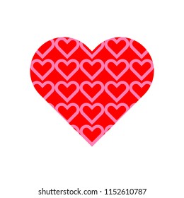 Red and pink hearts pattern on white background vector.